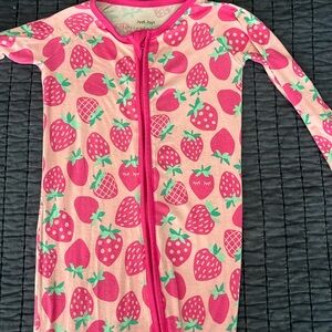 Little Sleepies Strawberries zippies - 18-24 months (minor stain)